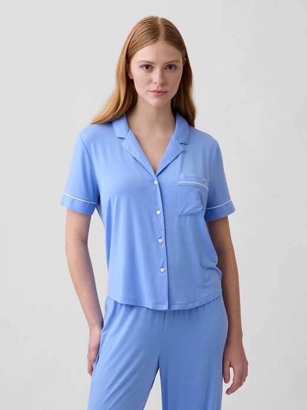 Gap | Women’s Blue SoftMade Modal Short Sleeve Pajama Top
